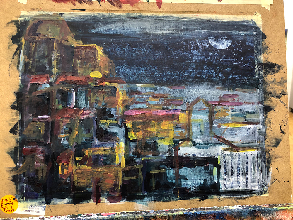 Acryl-Gemälde "Mediterran" aus dem Jahr 2019, erstellt von Gabriela Berger